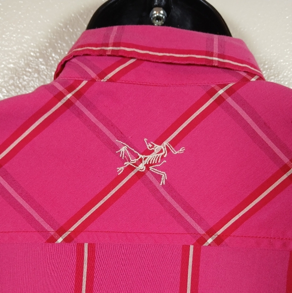 Arc'teryx Women's Melodie Pink Plaid Button Down Shirt size Medium - Picture 8 of 11
